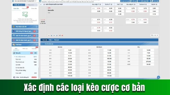 Xác định các loại kèo cược cơ bản